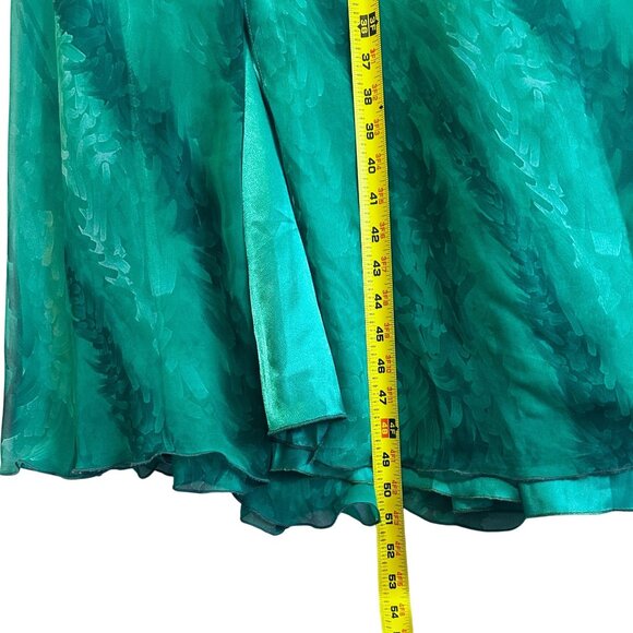 Y2K Bicici Strapless Teal & Cream Ombre Beaded Evening Gown Floor-Length XL - Picture 11 of 14